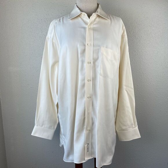 Jos. A. Banks Cream Button Down Dress Shirt Size 17 34 EUC - Picture 1 of 8